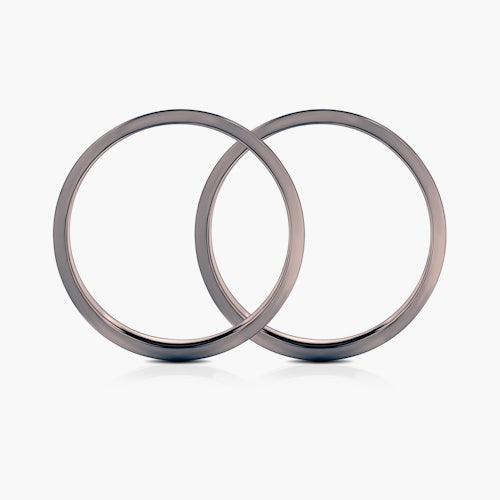 Obrączki partnerskie Sign of Love®: czarne złoto, diament, płaskie 4mm